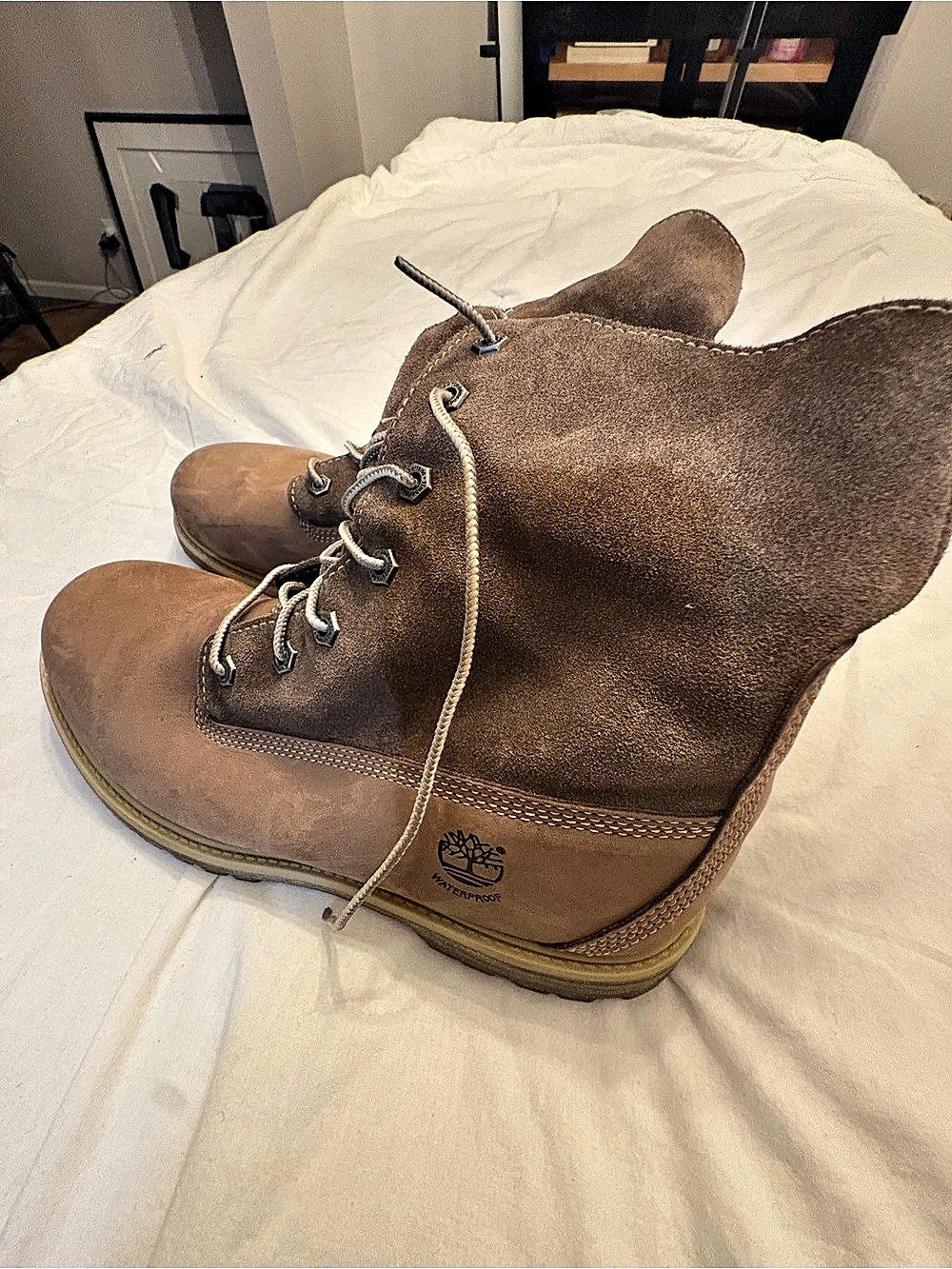 Timberland Roll-Top Fleece Fold Down Boots Brown